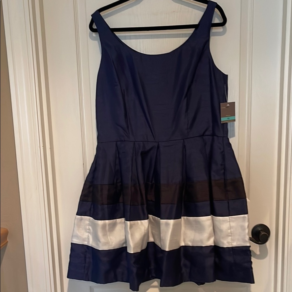 Navy and White Striped Dress